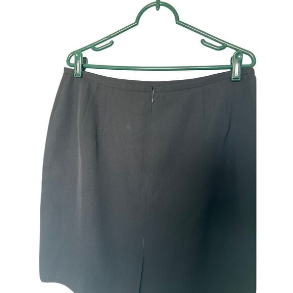 Jacqueline Feral Black Pencil Skirt with kick pleat size 16. - Picture 4 of 7